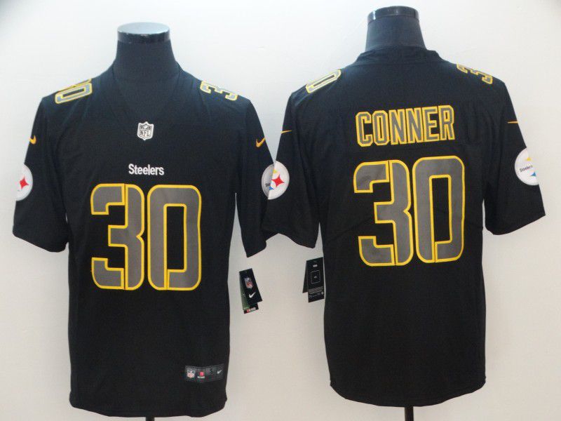 Men Pittsburgh Steelers 30 Conner Nike Fashion Impact Black Color Rush Limited NFL Jersey